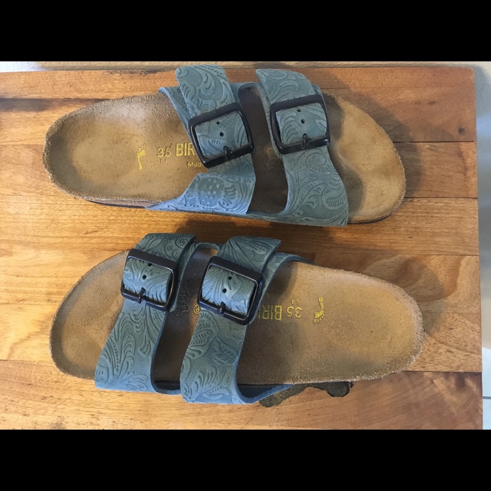 Birkenstocks dusty blue size 35